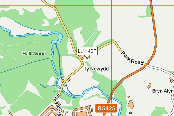 LL11 4DF map - OS VectorMap District (Ordnance Survey)