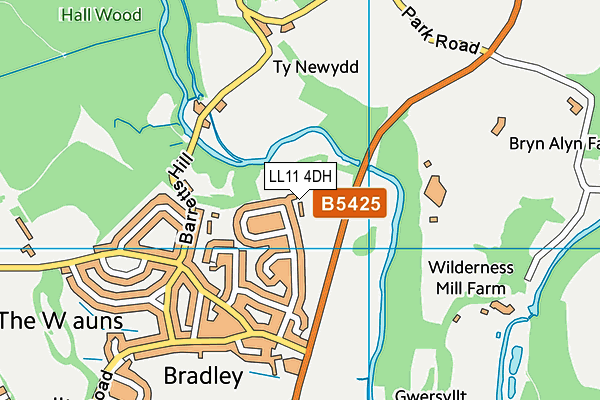 LL11 4DH map - OS VectorMap District (Ordnance Survey)