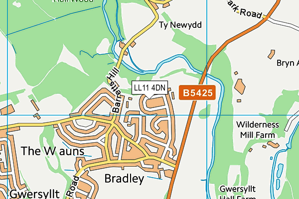 LL11 4DN map - OS VectorMap District (Ordnance Survey)