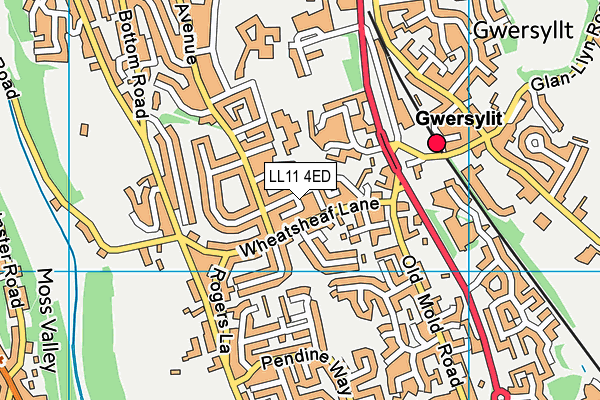 LL11 4ED map - OS VectorMap District (Ordnance Survey)