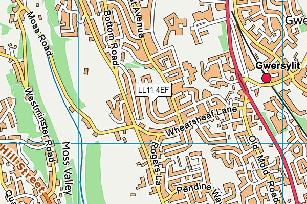 LL11 4EF map - OS VectorMap District (Ordnance Survey)