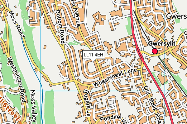 LL11 4EH map - OS VectorMap District (Ordnance Survey)