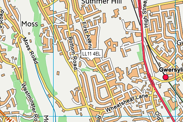 LL11 4EL map - OS VectorMap District (Ordnance Survey)