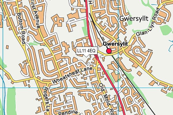 LL11 4EQ map - OS VectorMap District (Ordnance Survey)