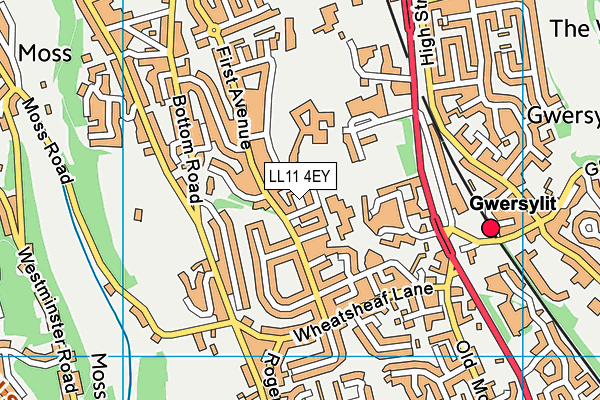 LL11 4EY map - OS VectorMap District (Ordnance Survey)