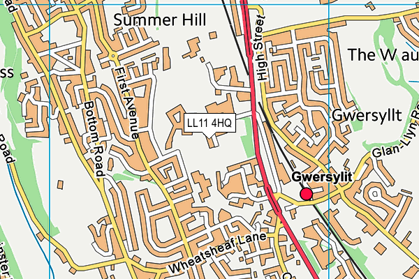 LL11 4HQ map - OS VectorMap District (Ordnance Survey)