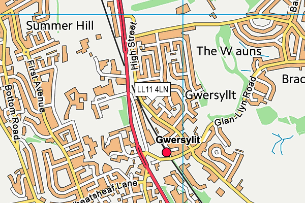 LL11 4LN map - OS VectorMap District (Ordnance Survey)