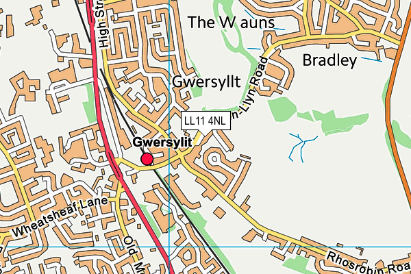 LL11 4NL map - OS VectorMap District (Ordnance Survey)