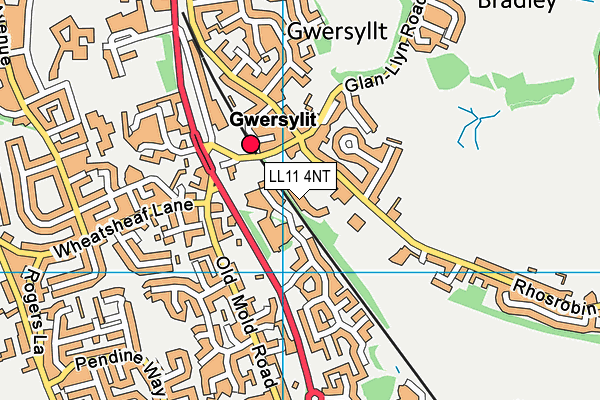 Gwersyllt Community Primary School map (LL11 4NT) - OS VectorMap District (Ordnance Survey)