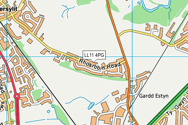 LL11 4PG map - OS VectorMap District (Ordnance Survey)