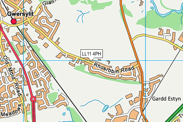 LL11 4PH map - OS VectorMap District (Ordnance Survey)