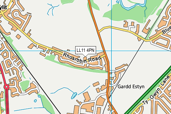 LL11 4PN map - OS VectorMap District (Ordnance Survey)