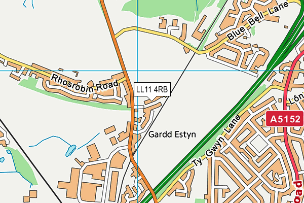 LL11 4RB map - OS VectorMap District (Ordnance Survey)