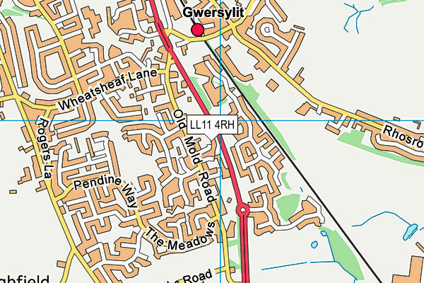LL11 4RH map - OS VectorMap District (Ordnance Survey)