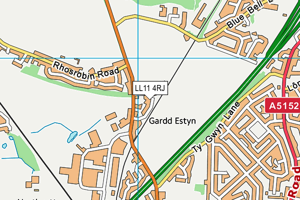 LL11 4RJ map - OS VectorMap District (Ordnance Survey)