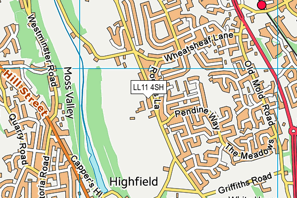 LL11 4SH map - OS VectorMap District (Ordnance Survey)