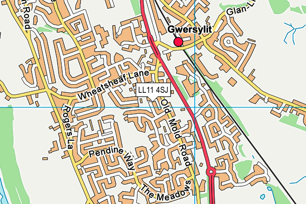 LL11 4SJ map - OS VectorMap District (Ordnance Survey)