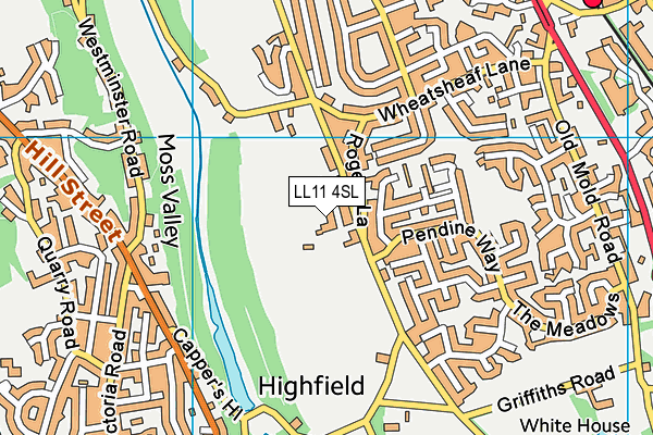 LL11 4SL map - OS VectorMap District (Ordnance Survey)