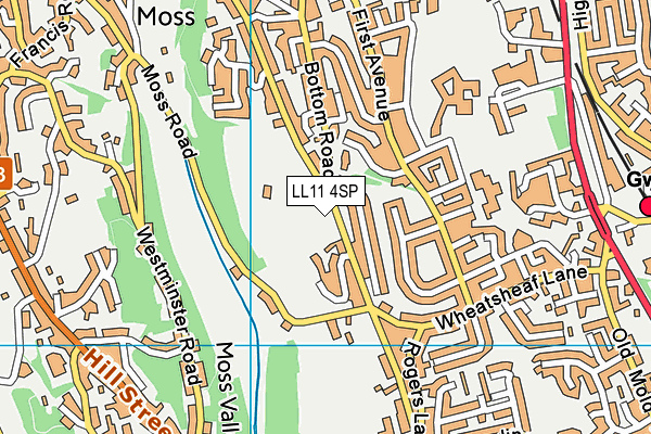 LL11 4SP map - OS VectorMap District (Ordnance Survey)