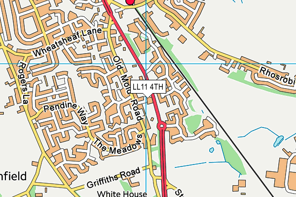 LL11 4TH map - OS VectorMap District (Ordnance Survey)