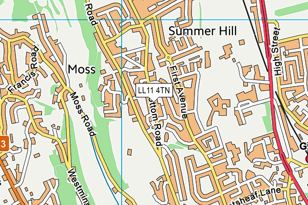 LL11 4TN map - OS VectorMap District (Ordnance Survey)