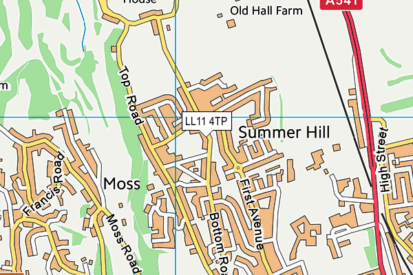 LL11 4TP map - OS VectorMap District (Ordnance Survey)