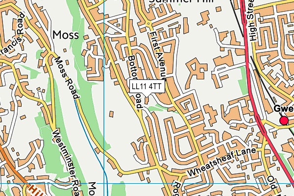 LL11 4TT map - OS VectorMap District (Ordnance Survey)