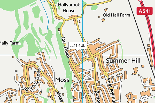 LL11 4UL map - OS VectorMap District (Ordnance Survey)