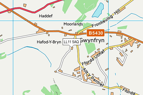 LL11 5AQ map - OS VectorMap District (Ordnance Survey)