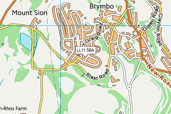 LL11 5BA map - OS VectorMap District (Ordnance Survey)