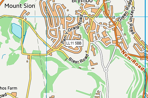 LL11 5BB map - OS VectorMap District (Ordnance Survey)