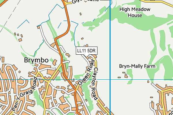 LL11 5DR map - OS VectorMap District (Ordnance Survey)