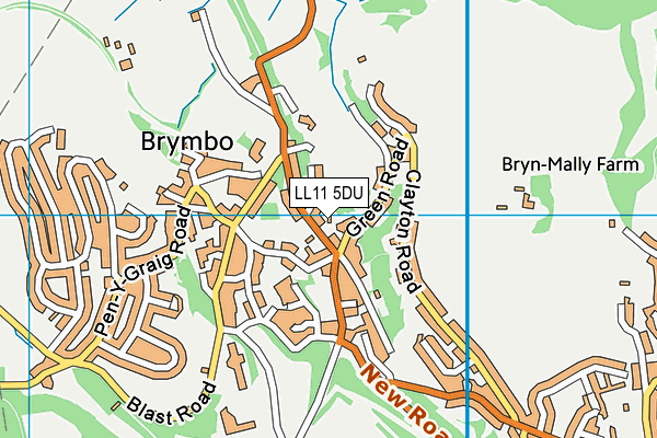 LL11 5DU map - OS VectorMap District (Ordnance Survey)