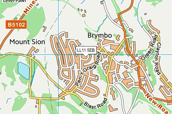 LL11 5EB map - OS VectorMap District (Ordnance Survey)