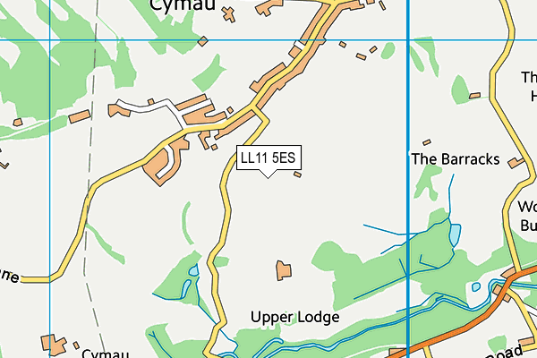 LL11 5ES map - OS VectorMap District (Ordnance Survey)