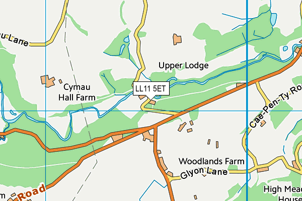 LL11 5ET map - OS VectorMap District (Ordnance Survey)