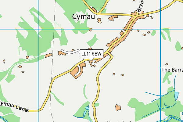 LL11 5EW map - OS VectorMap District (Ordnance Survey)