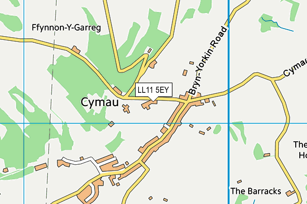 LL11 5EY map - OS VectorMap District (Ordnance Survey)