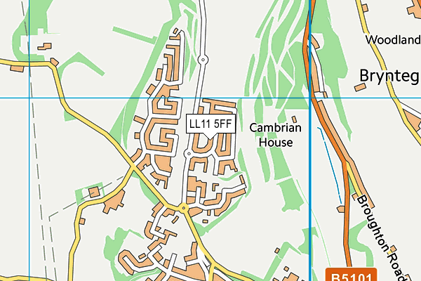 LL11 5FF map - OS VectorMap District (Ordnance Survey)