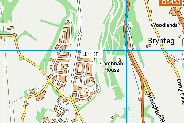 LL11 5FH map - OS VectorMap District (Ordnance Survey)