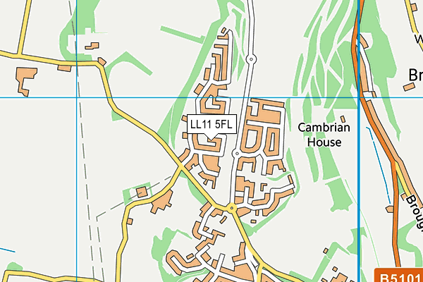LL11 5FL map - OS VectorMap District (Ordnance Survey)
