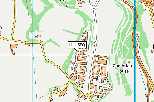 LL11 5FQ map - OS VectorMap District (Ordnance Survey)