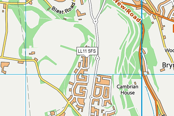 LL11 5FS map - OS VectorMap District (Ordnance Survey)