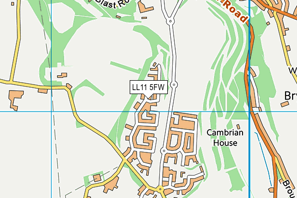 LL11 5FW map - OS VectorMap District (Ordnance Survey)