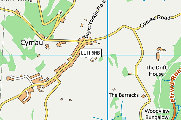 LL11 5HB map - OS VectorMap District (Ordnance Survey)