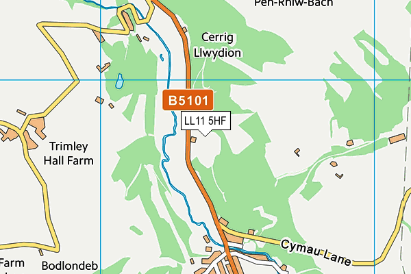 LL11 5HF map - OS VectorMap District (Ordnance Survey)
