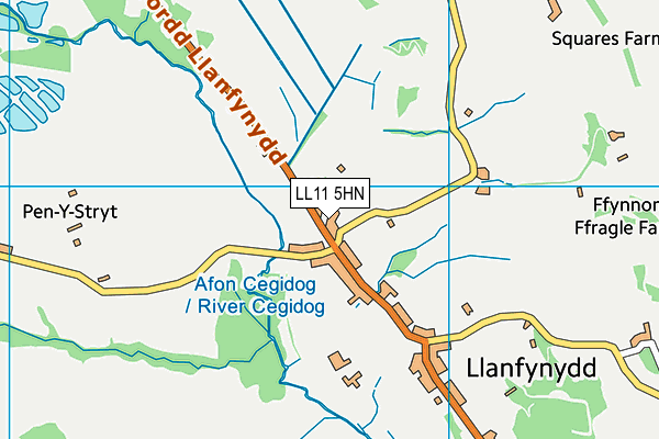 LL11 5HN map - OS VectorMap District (Ordnance Survey)