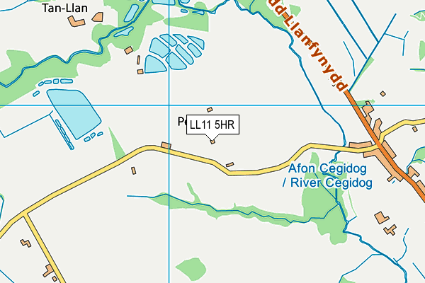 LL11 5HR map - OS VectorMap District (Ordnance Survey)