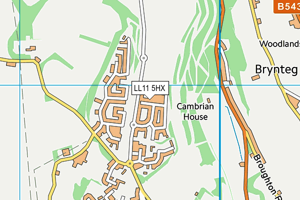 LL11 5HX map - OS VectorMap District (Ordnance Survey)