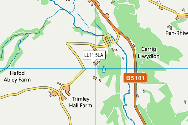 LL11 5LA map - OS VectorMap District (Ordnance Survey)